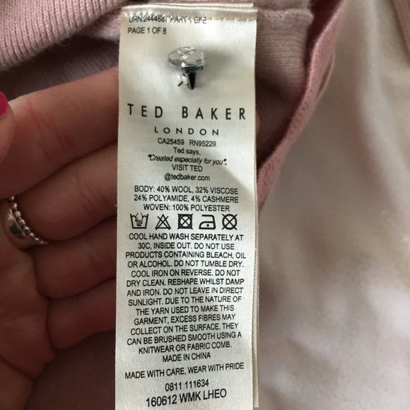 Ted Baker Lheo Scallop Detail Layered Sweater light pink size 1 *PLEASE READ* - Picture 9 of 16